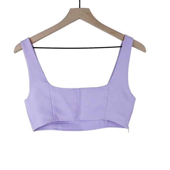 Princess Polly Huxley Two Piece Crop Top Trouser Set in Lilac - Picture 8 of 16